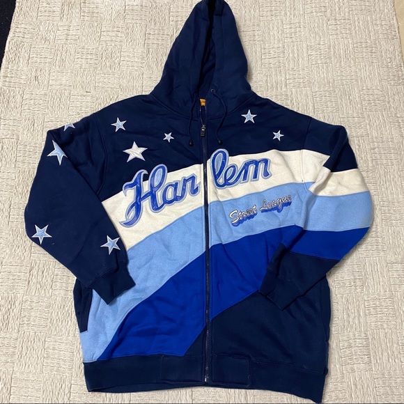 Harlem Street League VINTAGE Men’s Large Hoodie Carolina Blue Hip Hop Rap Y2K - Picture 1 of 9